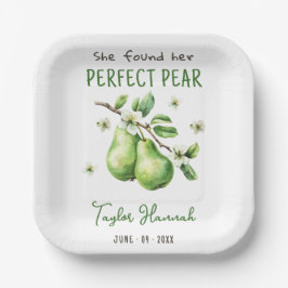 Moderne Brunch Greenery Perfect Pear Brautparty Pappteller