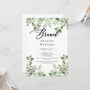 Moderne Brunch-Hochzeit mit Laub Hochzeitsdusche I Einladung
