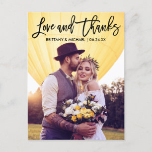 Moderne Brush-Schrift Hochzeitsliebe Dankeschön Pa Postkarte