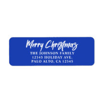 Moderne Brush-Schrift Merry Christmas Blau