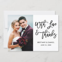 Moderne Brush Script Amour et Merci Mariage What