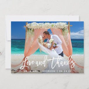 Moderne Brush Script Amour et Merci Mariage What