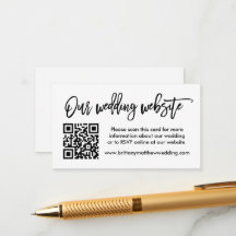 Moderne Brush Script Wedding Website QR