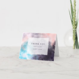 Moderne Brushes farbenfrohe Hochzeit Dankeskarte