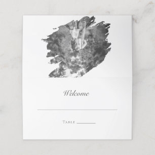 Moderne Brushstroke Foto Wedding   Weiß Platzkarte