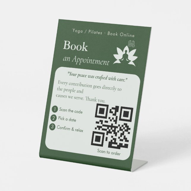 Moderne Buch Jetzt QR-Code-Schilder | Termine Sockelschild (Vorderseite)