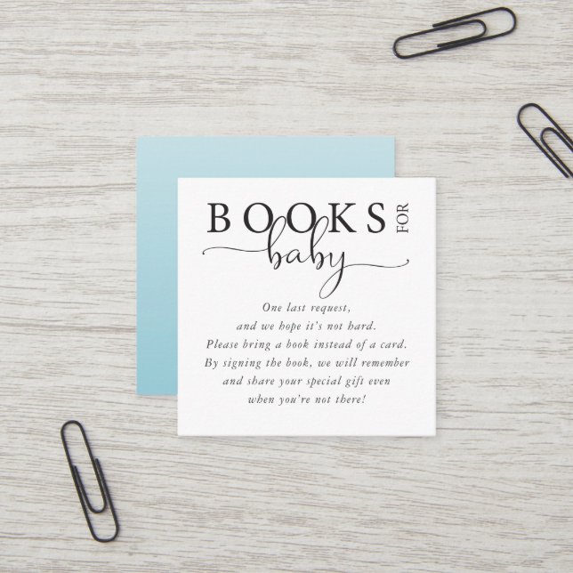 Moderne Bücher für Baby-Beilage Quadratische Visitenkarte (Vorderseite/Rückseite Beispiel)