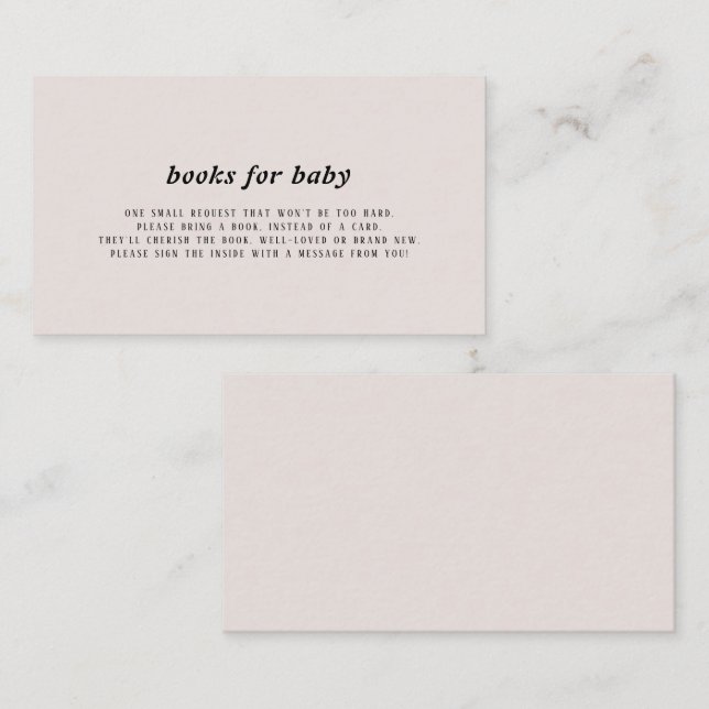 Moderne Bücher für Baby-Insert-Karte Begleitkarte (Vorne/Hinten)