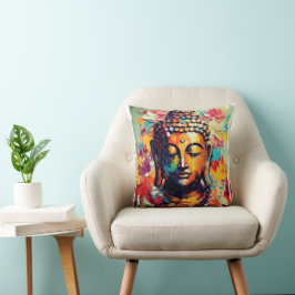 Moderne Buddha-Malerei bunt Kissen