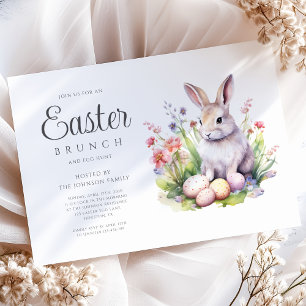 Moderne Bunny Egg Hunt und Osterbrunch Einladung