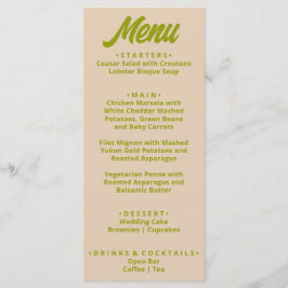 Moderne bunt kühne Funky Fun Einzigartige Hochzeit Menükarte