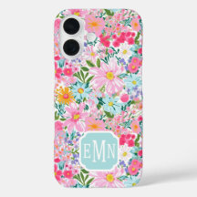 Moderne Bunte Blumengarten-Monogramm