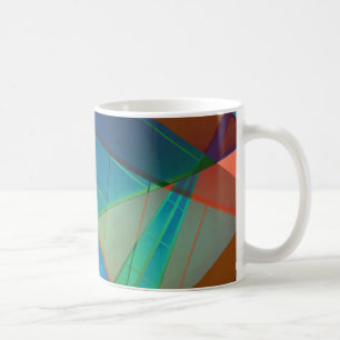 Moderne, bunte Dreiecke, trapezische Formen Kunst Kaffeetasse