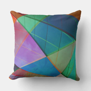 Moderne, bunte Dreiecke, trapezische Formen Kunst Kissen