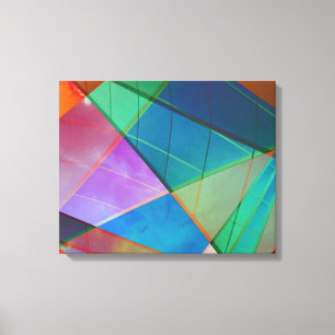 Moderne, bunte Dreiecke, trapezische Formen Kunst Leinwanddruck