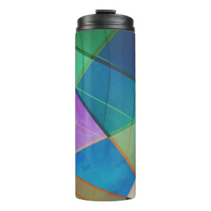 Moderne, bunte Dreiecke, trapezische Formen Kunst Thermosbecher