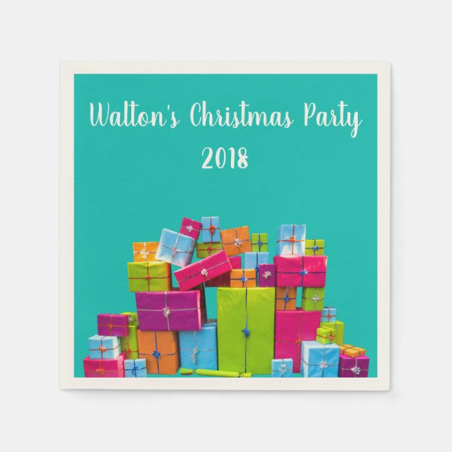Moderne, bunte Geschenke Weihnachten Serviette (Vorderseite)