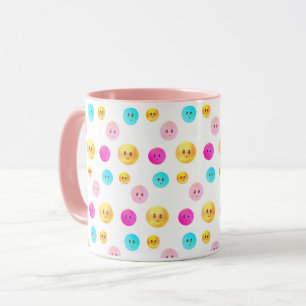 Moderne bunte glückliche Gesichter Tasse