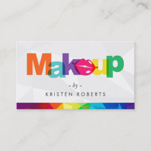 Moderne bunte Maskenbildner-Typografie-Lippen Visitenkarte