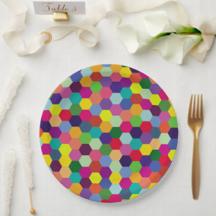 Moderne bunte Muster - Mode Frühling Hipster Pappteller