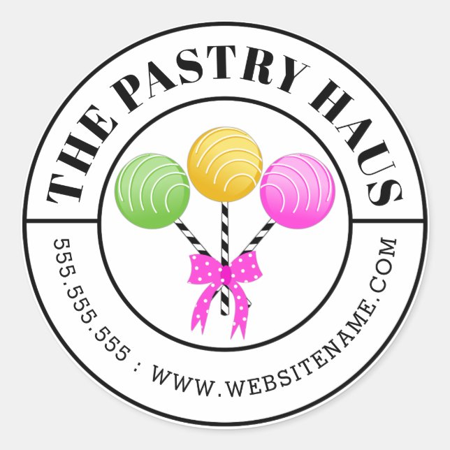 Moderne bunte Pop aus Kuchen Runder Aufkleber (Vorderseite)