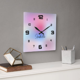 Moderne Bunte Quadratische Wanduhr