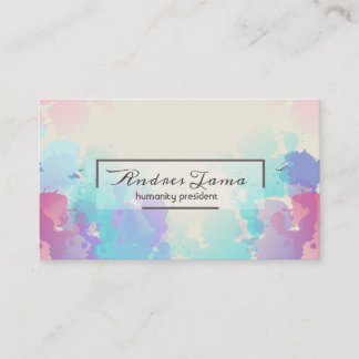 Moderne bunte rosa blaue Aquarell-Visitenkarte Visitenkarte