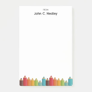 Moderne bunte Stifte für Kinder Post-it Klebezettel