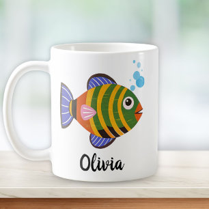 Moderne bunte tropische Fische Kaffeetasse