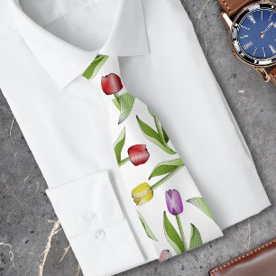 Moderne bunte Tulpenblume Krawatte