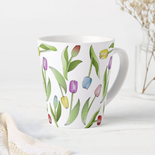 Moderne bunte Tulpenblume Milchtasse