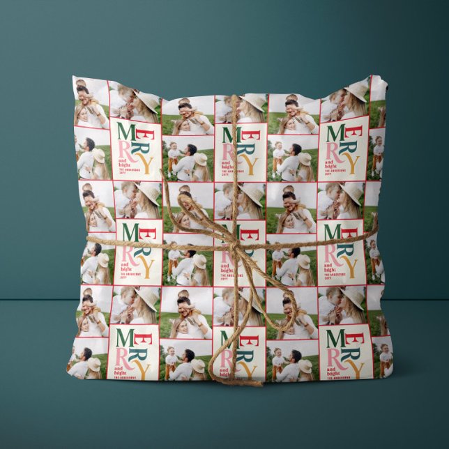 Moderne, bunte Typografie mit mehreren Fotos Geschenkpapier (Von Creator hochgeladen)