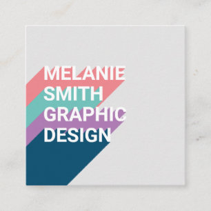 Moderne bunte Typografie pastellfarben minimaler D Quadratische Visitenkarte