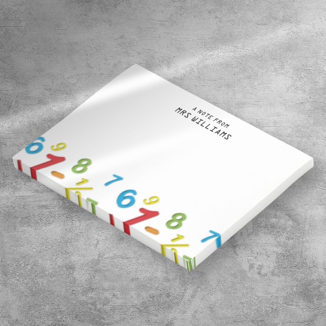 Moderne bunte Zahlen Mathematik Post-it Klebezettel (Modern Fun Colorful Numbers Math Post-it Notes)