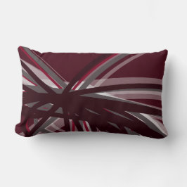 Moderne Burgund & Graue Abstrakte Ribbons Lendenkissen