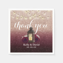 Moderne Burgund Rose Gold Ombre Lantern Wedding