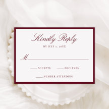 Moderne Burgunder-Rand-Hochzeit