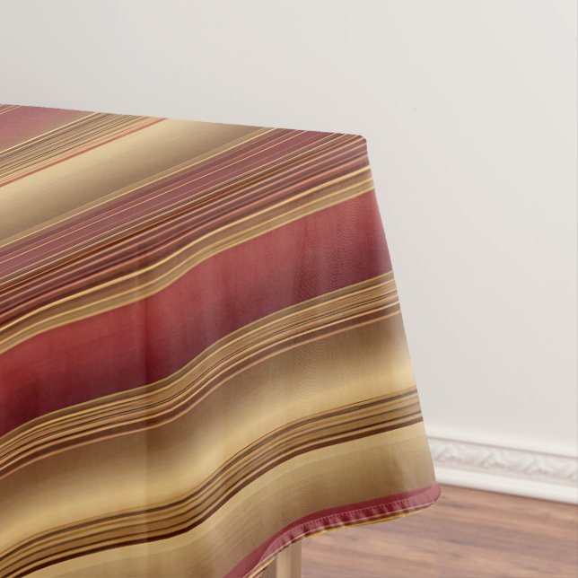 Moderne Burgundy Gold Luxury Linen Collection Tischdecke (Beispiel)