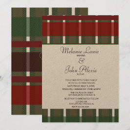 Moderne Burgundy Green White Kraft Wedding Einladung