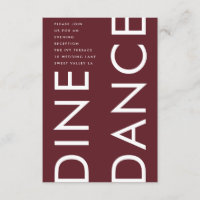 Moderne Burgundy Maroon Monogram DINE DANCE Hochze