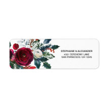 Moderne Burgundy Winter Blume Hochzeit