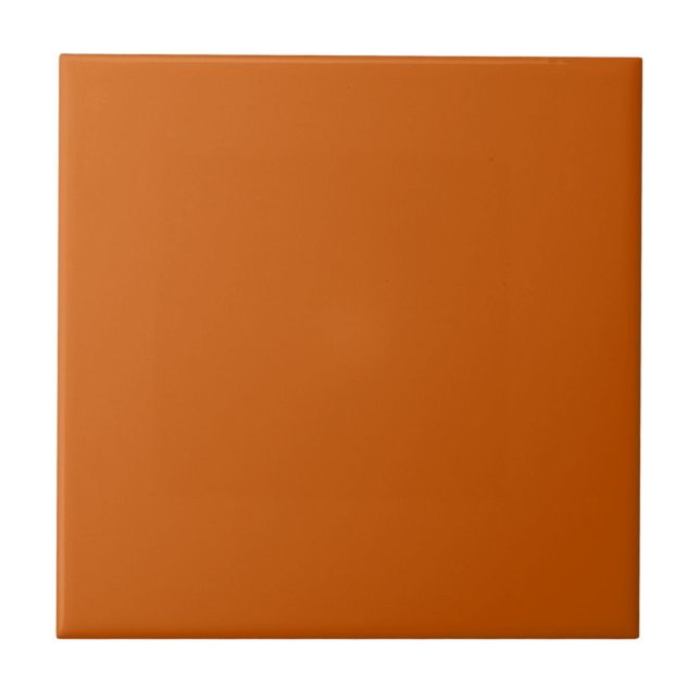 Moderne Burnt Orange Schlicht Solid Color Fliese (Vorderseite)