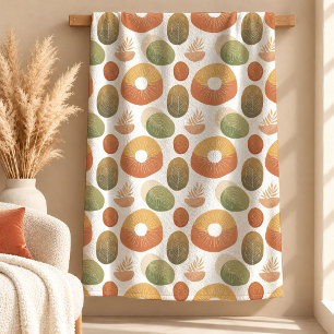 Moderne Burnt Orange Senf Regenbogen Decke Kunst