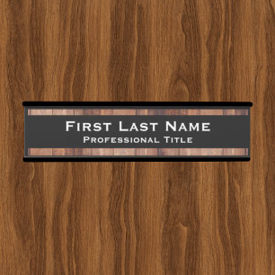 Moderne Bürotürschild Schilder Holzmaserung Look
