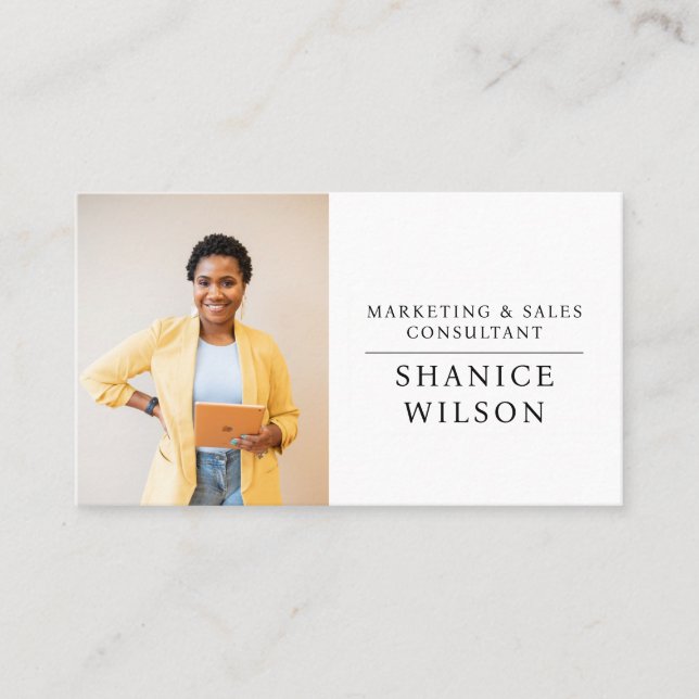Moderne Business Foto Business Card Visitenkarte (Vorderseite)