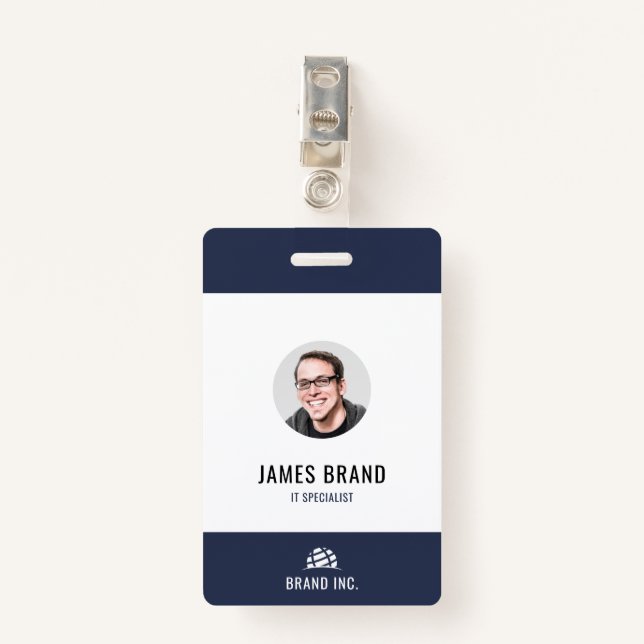 Moderne Business-ID Ausweis (Vorderseite mit Klammer)