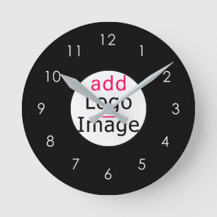 Moderne Business-Promo Custom Black Runde Wanduhr