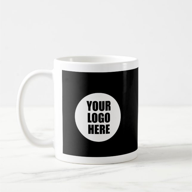 Moderne Business-Tasse mit Firmenlogo - Weiß Kaffeetasse (Links)