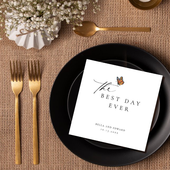 Moderne Butterfly-Hochzeit Serviette (Von Creator hochgeladen)