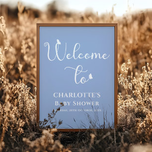 Moderne Butterfly-Kalligrafie-Baby-Shower-Willkomm Poster